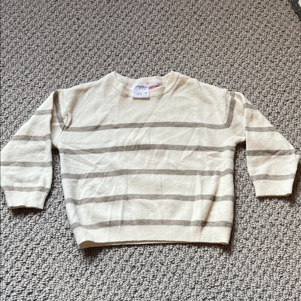 Zara Baby Striped Crewneck Sweater (12-18M)